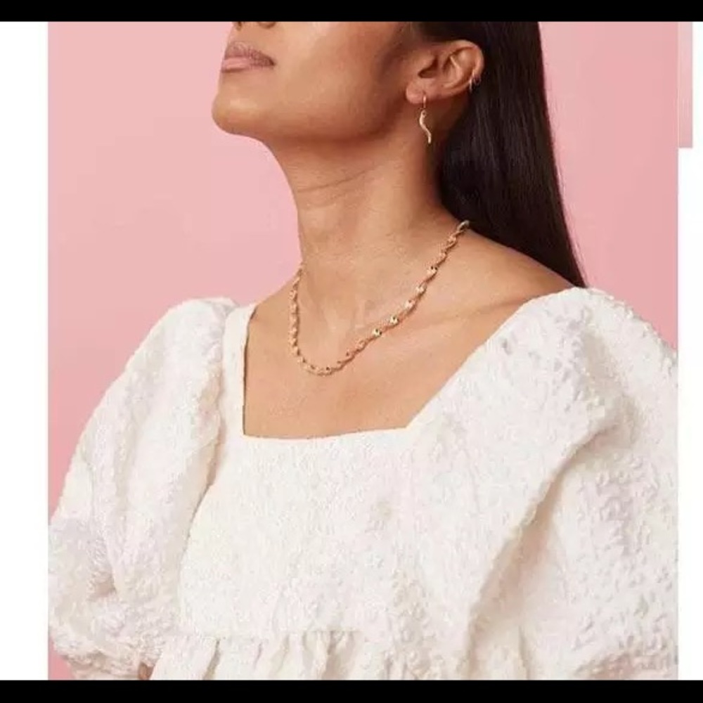 Gold stainless steel chain necklace.
